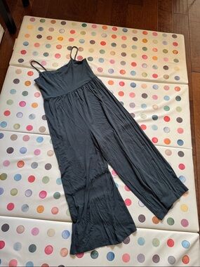 Quince Slate Gray Green Wide-Leg Jumpsuit